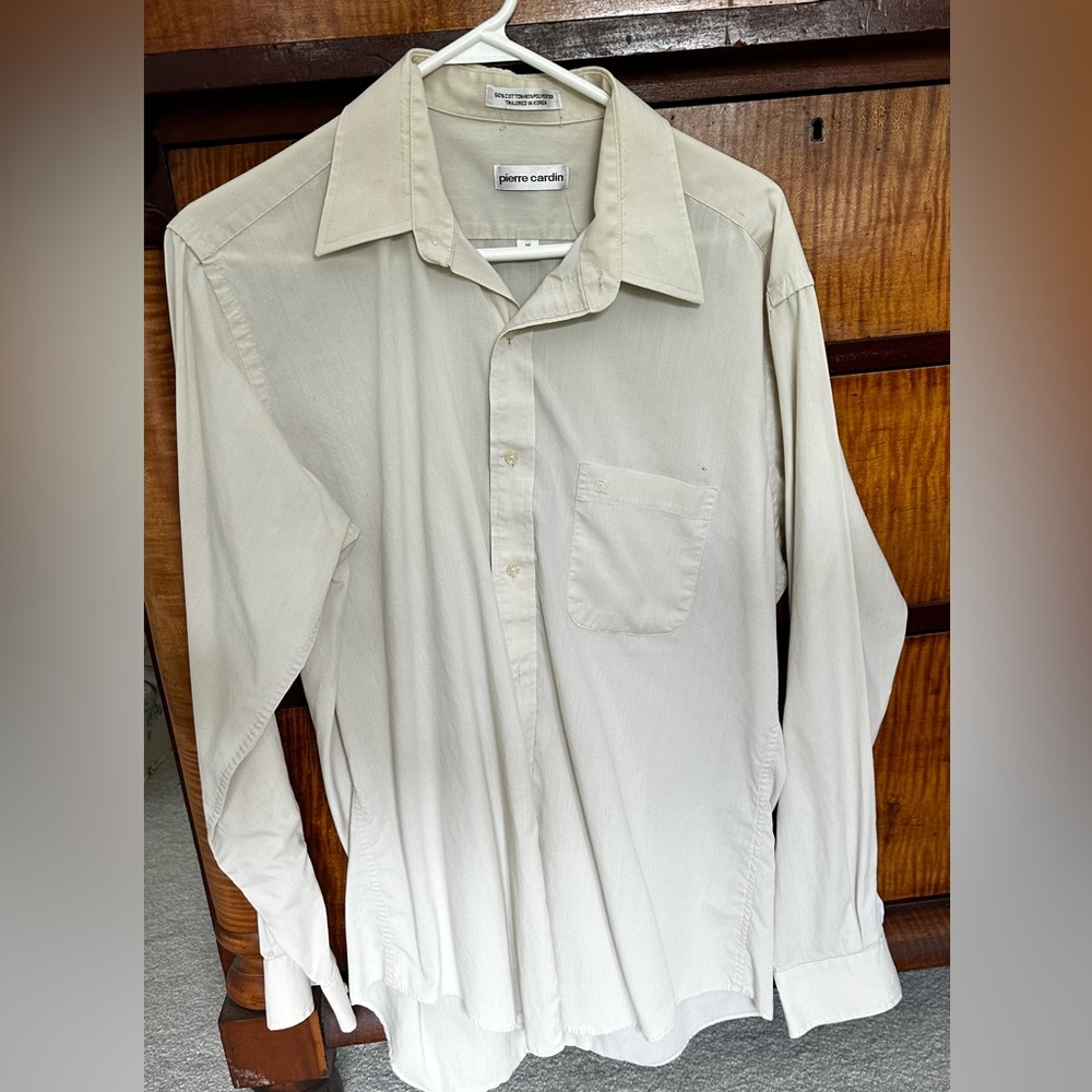 Pierre Cardin White Casual Button Down Shirt 16 34/35
